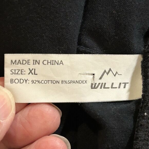 Willit Women's XL Shorts 10" Bermuda Cotton Long Shorts Black Pockets - Picture 3 of 4